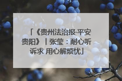 《贵州法治报·平安贵阳》丨张莹：耐心听诉求 用心解烦忧