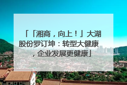 「湘商，向上！」大湖股份罗订坤：转型大健康，企业发展更健康