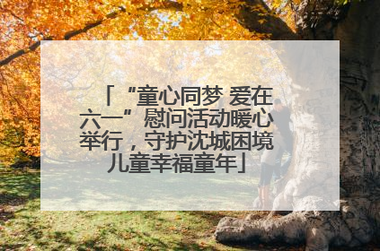 “童心同梦 爱在六一”慰问活动暖心举行，守护沈城困境儿童幸福童年