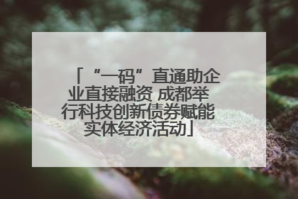 “一码”直通助企业直接融资 成都举行科技创新债券赋能实体经济活动