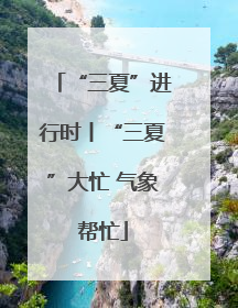“三夏”进行时丨“三夏”大忙 气象帮忙