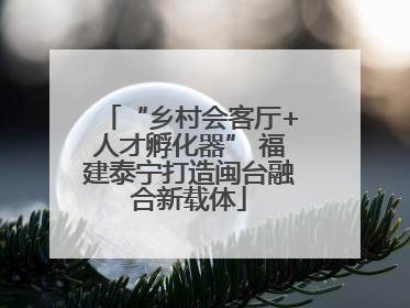 “乡村会客厅+人才孵化器” 福建泰宁打造闽台融合新载体