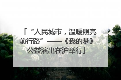 “人民城市，温暖照亮前行路”——《我的梦》公益演出在沪举行