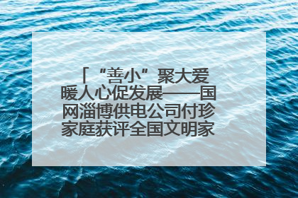“善小”聚大爱 暖人心促发展——国网淄博供电公司付珍家庭获评全国文明家庭背后的文明密码