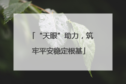 “天眼”助力，筑牢平安稳定根基