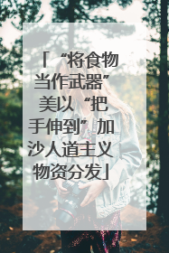 “将食物当作武器” 美以“把手伸到”加沙人道主义物资分发