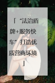 “法治盾牌+服务快车”打造优质营商环境