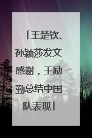 王楚钦、孙颖莎发文感谢，王励勤总结中国队表现