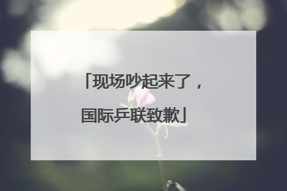 现场吵起来了，国际乒联致歉