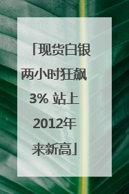 现货白银两小时狂飙3% 站上2012年来新高