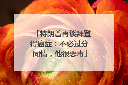 特朗普再谈拜登得癌症：不必过分同情，他很恶毒