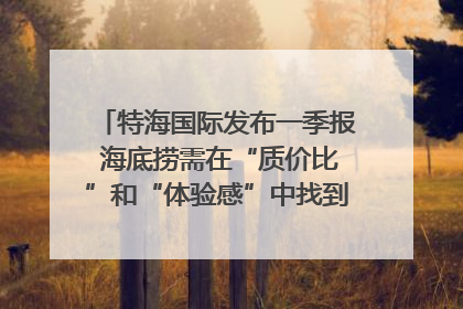 特海国际发布一季报 海底捞需在“质价比”和“体验感”中找到平衡｜新经济观察