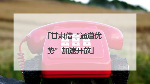 甘肃借“通道优势”加速开放