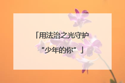 用法治之光守护“少年的你”