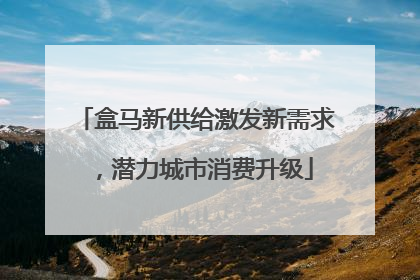 盒马新供给激发新需求，潜力城市消费升级