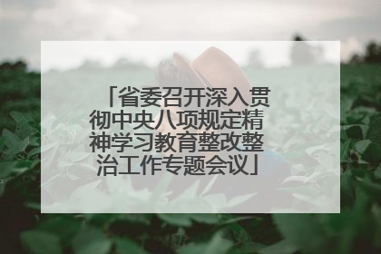 省委召开深入贯彻中央八项规定精神学习教育整改整治工作专题会议