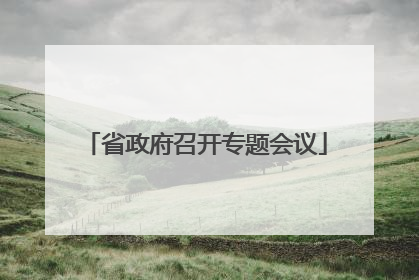 省政府召开专题会议