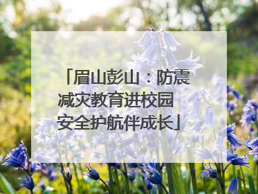 眉山彭山：防震减灾教育进校园 安全护航伴成长