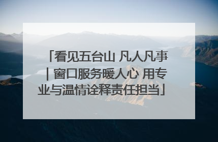 看见五台山 凡人凡事｜窗口服务暖人心 用专业与温情诠释责任担当