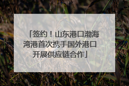 签约！山东港口渤海湾港首次携手国外港口开展供应链合作