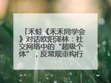 禾蛙《禾禾同学会》对话欧阳泽林：社交网络中的“超级个体”，反常规重构行业生态！