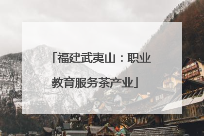 福建武夷山：职业教育服务茶产业