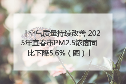 空气质量持续改善 2025年宜春市PM2.5浓度同比下降5.6%（图）