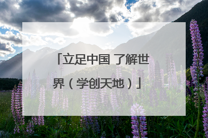 立足中国 了解世界（学创天地）