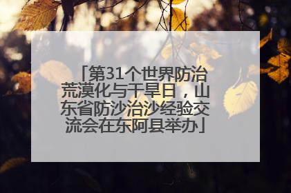 第31个世界防治荒漠化与干旱日，山东省防沙治沙经验交流会在东阿县举办