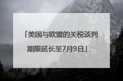 美国与欧盟的关税谈判期限延长至7月9日