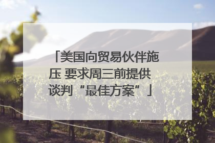 美国向贸易伙伴施压 要求周三前提供谈判“最佳方案”