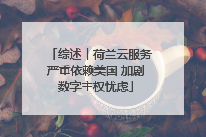 综述丨荷兰云服务严重依赖美国 加剧数字主权忧虑