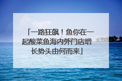 一路狂飙！鱼你在一起酸菜鱼海内外门店增长势头由何而来