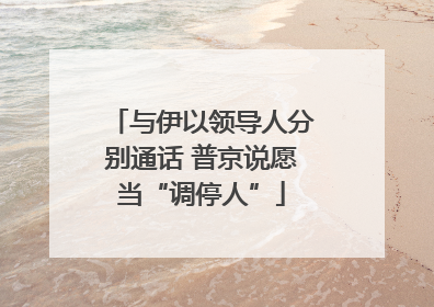 与伊以领导人分别通话 普京说愿当“调停人”