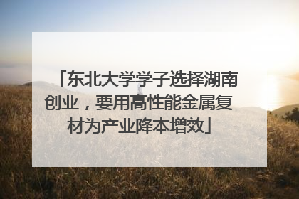 东北大学学子选择湖南创业，要用高性能金属复材为产业降本增效