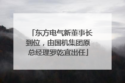 东方电气新董事长到位，由国机集团原总经理罗乾宜出任