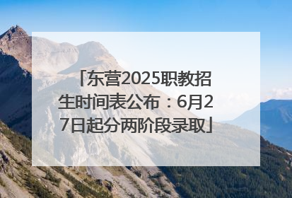东营2025职教招生时间表公布：6月27日起分两阶段录取