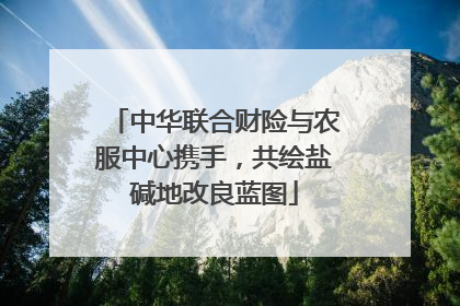 中华联合财险与农服中心携手，共绘盐碱地改良蓝图