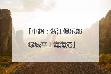 中超：浙江俱乐部绿城平上海海港
