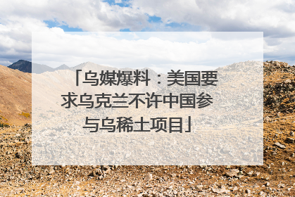 乌媒爆料：美国要求乌克兰不许中国参与乌稀土项目