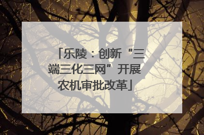 乐陵：创新“三端三化三网”开展农机审批改革