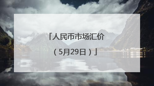 人民币市场汇价（5月29日）