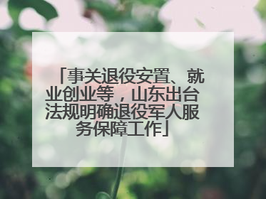 事关退役安置、就业创业等，山东出台法规明确退役军人服务保障工作