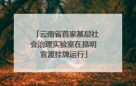 云南省首家基层社会治理实验室在昆明官渡挂牌运行