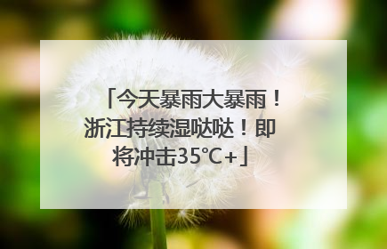 今天暴雨大暴雨！浙江持续湿哒哒！即将冲击35℃+