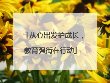 从心出发护成长，教育强街在行动