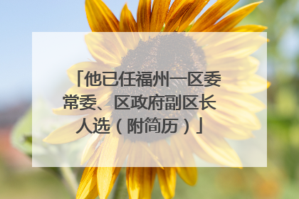 他已任福州一区委常委、区政府副区长人选（附简历）