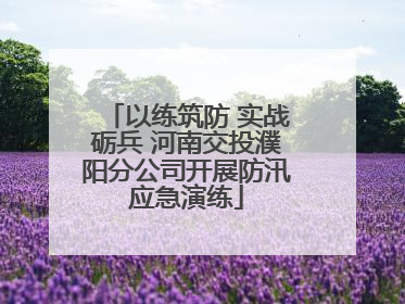 以练筑防 实战砺兵 河南交投濮阳分公司开展防汛应急演练