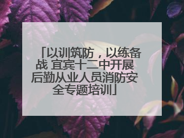 以训筑防，以练备战 宜宾十二中开展后勤从业人员消防安全专题培训
