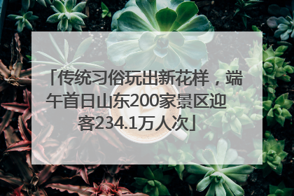 传统习俗玩出新花样，端午首日山东200家景区迎客234.1万人次